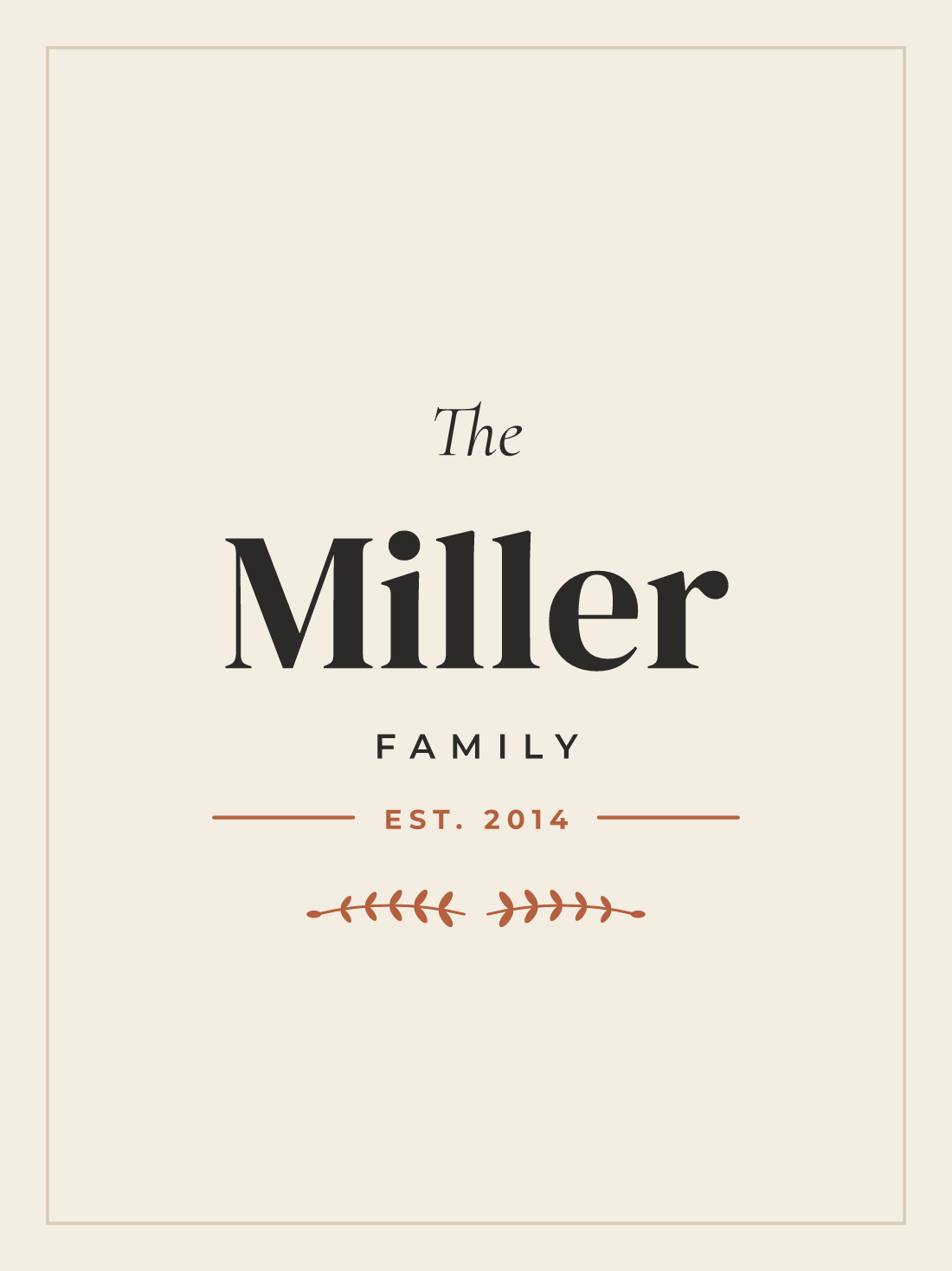 Personalized Family Name Sign Poster - Custom Est. Year Gift