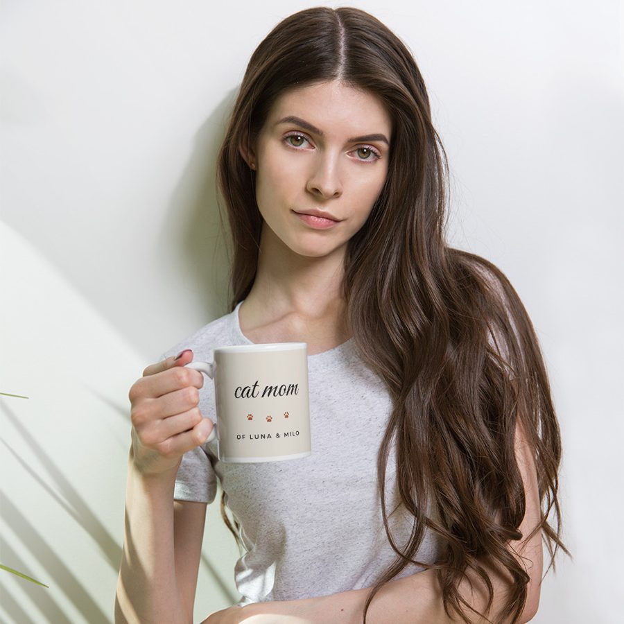 Personalized Cat Mom Mug - Custom Cat Names Gift