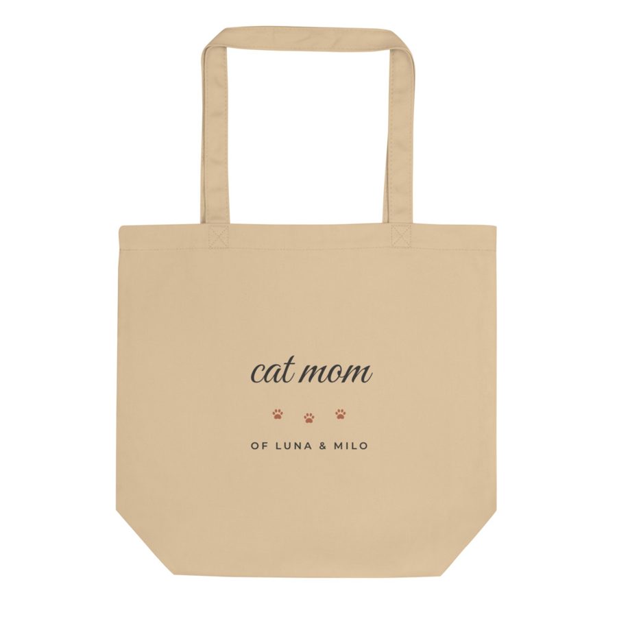 Personalized Cat Mom Tote Bag - Custom Cat Names Gift