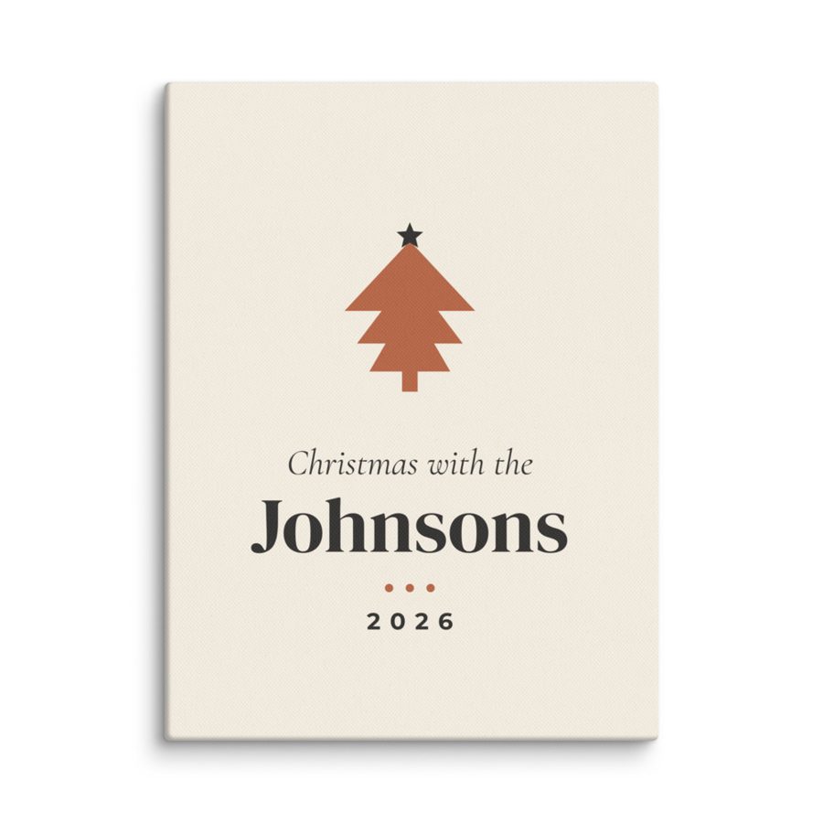 Personalized Family Christmas Sign Canvas Print - Custom Last Name & Year