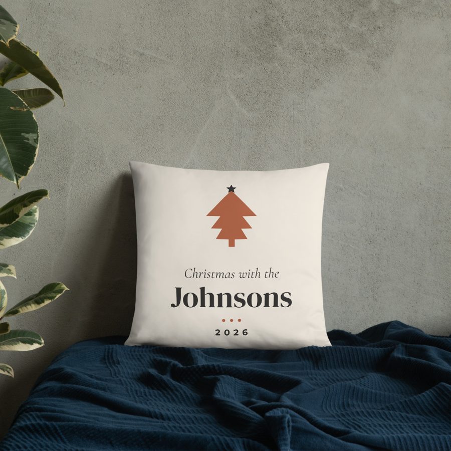 Personalized Family Christmas Sign Throw Pillow - Custom Last Name & Year