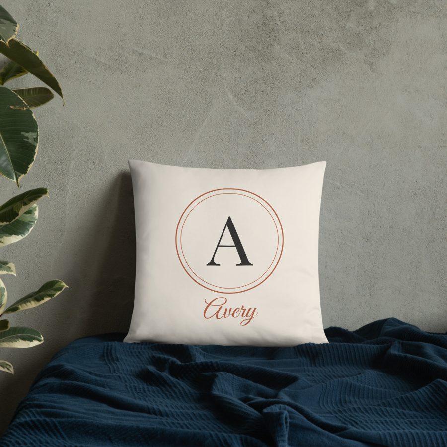 Personalized Monogram Initial Throw Pillow - Custom Name Gift