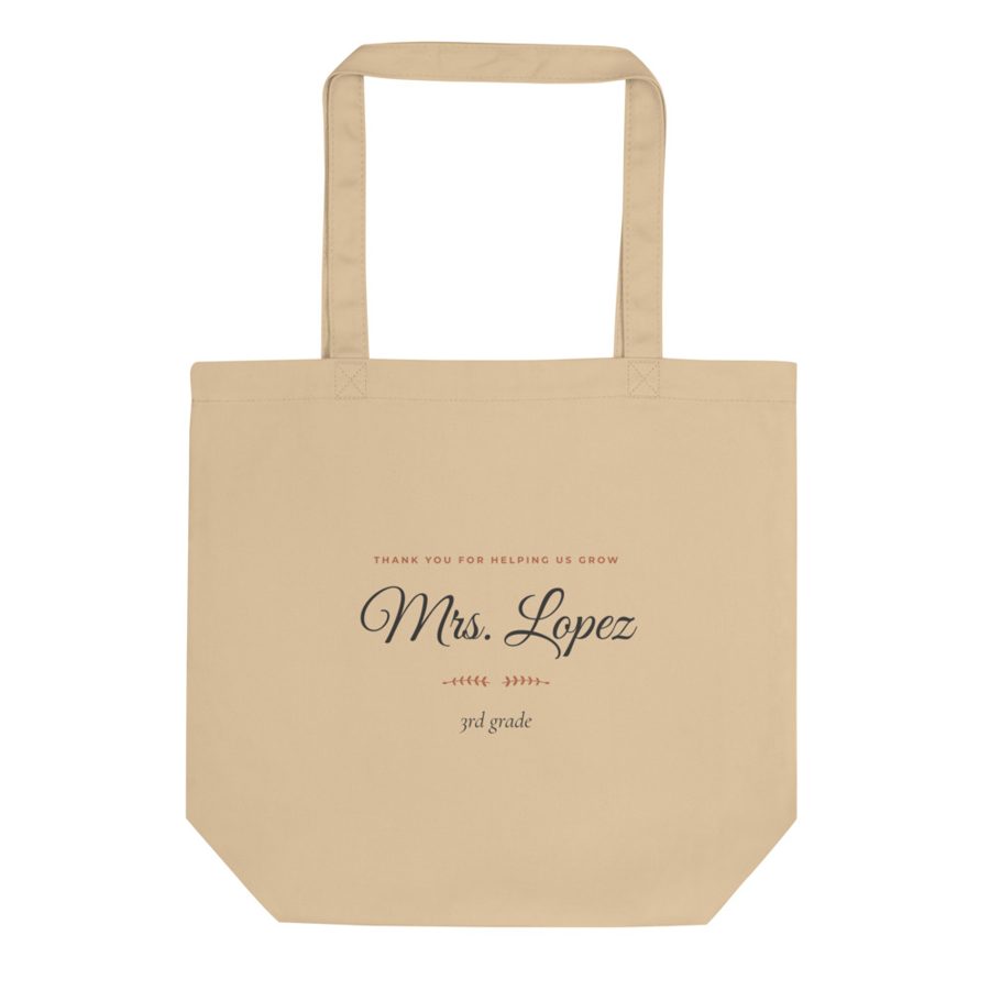 Personalized Teacher Appreciation Tote Bag - Custom Teacher Name Gift